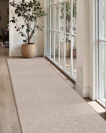 Килимки для кухні COLOR&GEOMETRY, нековзні, що праються, 65x240 см, тонка тканина 4 мм, кухонний килимок на гумовій основі, абсорбуючі, легко очищаються, для підлоги перед раковиною, для коридору, бежевий, 65 x 240 см (прямокутний)