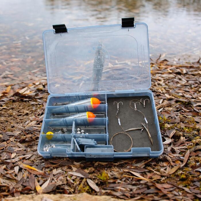 Набір для лову щуки Angel Domne Pike Attack Deadbait Set, набір оснастки для лову щуки з поплавком, поводком, вертлюгом, ящиком для снастей, аксесуарами для хижацької риболовлі.