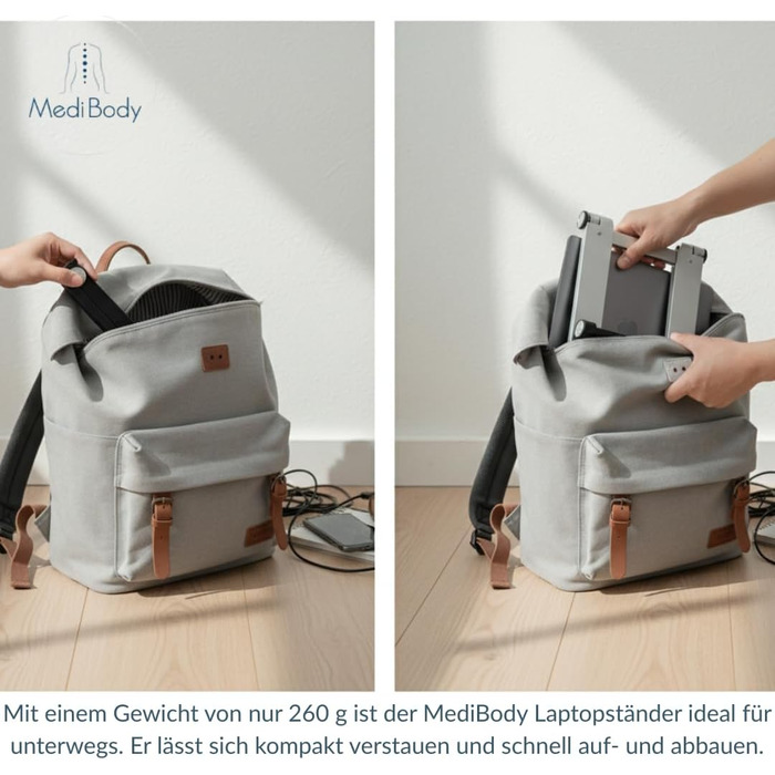 Підставка для ноутбука регульована та складна ергономічна підставка для робочого столу та домашнього офісу, з антиковзким покриттям, для ноутбуків до 17,3 дюймів