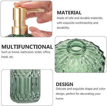 Дозатор для мила зі скла з рожевим золотом, пляшки для шампуню для наповнення, дозатор для мила скляний з насосом, дозатор зі скла