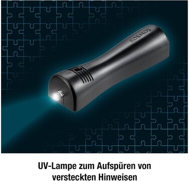 Три слідчі - Пазл Кримінал - Вілла загадок КОСМОС 697976, 300 елементів, Світиться в темряві, з УФ лампою, Читання, головоломка, р