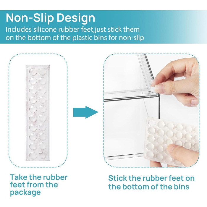 Коробки для зберігання Vtopmart з 5 шухлядами, прозорий органайзер для туалетного столика, нековзний органайзер з шухлядою для ванної кімнати, туалетного столика, письмового столу, прозорий набір з 5 шухляд (широкі*1високі*2середні*2)