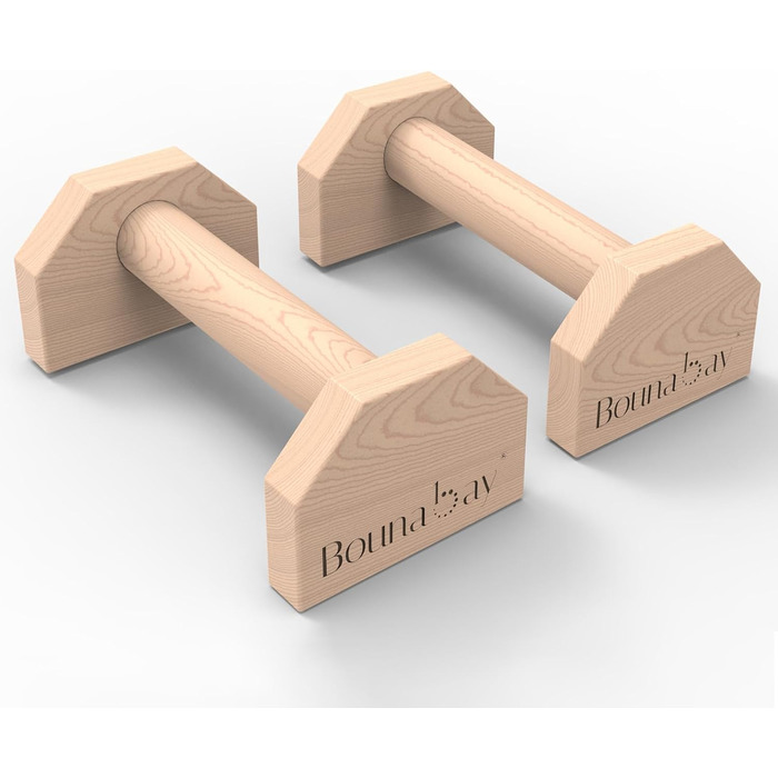 Бруси Parallettes, стійки для віджимань, стійки на руках, віджимань на планці, калістеніки, силових тренувань, паралельні бруси (30 x 13 x 9 см), колір дерева, 25 см