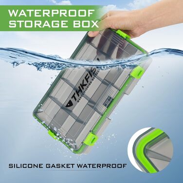 Водонепроникні ящики для рибальських снастей THKFISH, 2 шт. рибальська коробка 3600, прозора коробка для снастей, рибальські коробки зі знімними роздільниками, коробка для рибальських приманок, рибальська скриня, коробка для воблерів червоного кольору