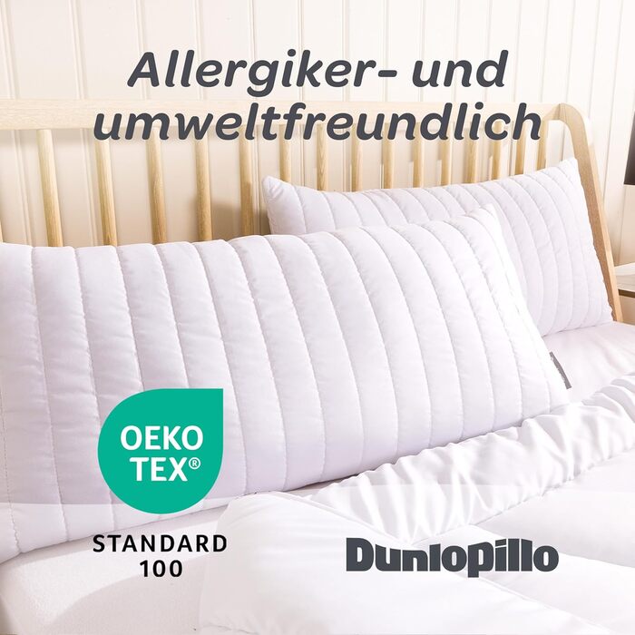 Подушка Dunlopillo 40x80 - Преміальна подушка для сну Сертифікована подушка Oeko-Tex для алергіків Ідеальна подушка для ліжка Подушка, подушка для голови, подушка для ліжка 40 x 80 см Подушка для сну