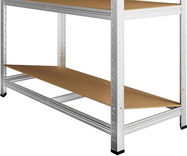 Міцний стелаж 180x90x40 см, металевий стелаж для підвалу та гаража, 5 полиць з МДФ з регульованою висотою, до 875 кг, вставний стелаж, оцинкований, роздільний