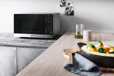 Окремо стояча мікрохвильова піч/ Мікрохвильова піч 800 Вт/ Кварцовий гриль 900 Вт/ Гаряче повітря 1700 Вт/ Функція приготування на парі з Бак пароварки Алюмінієво-сріблястий, 49 SL