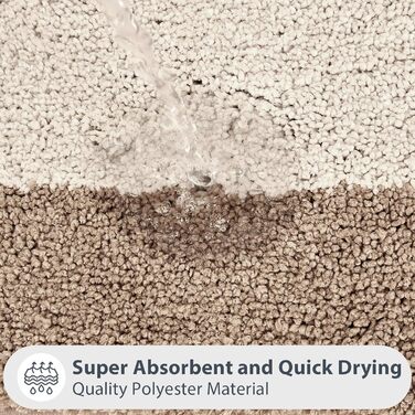 Килимок для ванної кімнати 50 x 76 см, нековзний килимок для ванни, килимок для ванни, що прається, килимок для душу, ванни та підлоги, бежевий 50 x 76 см