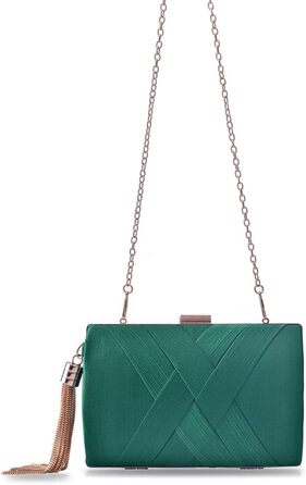 Вечірнє клатч-гаманець, дизайнерська сумочка для вечірок, темно-зелений елегантний клатч з пензликом