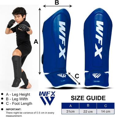 Щитки для гомілок для дітей ММА Муай-тай Кікбоксинг Хлопчики та дівчатка, сині