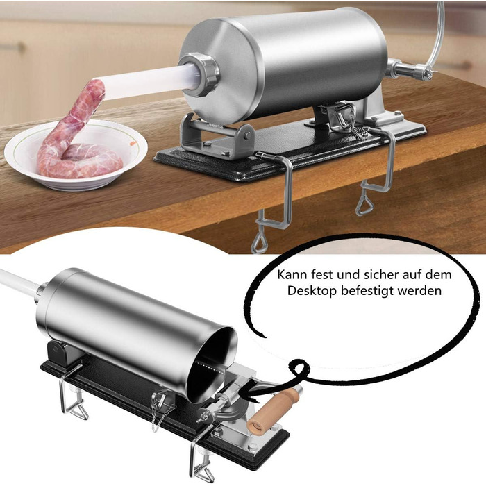 Ручна машина для набивання ковбас RELAX4LIFE 4,8 л, машина для набивання ковбас з 4 наповнювальними трубками, шприц для ковбас для