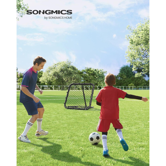Футбольні ворота-відбивачі, портативні футбольні ворота для дітей, зі сталевою рамою, регульований кут, швидке складання, для саду, парку, пляжу, 84 x 84 см