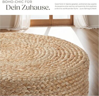 Пуф ручної роботи з джуту в стилі бохо, круглий табурет, меблі для декору кімнати, подушка на підлогу, подушка на сидіння на підлогу, пуф-табурет, м&39який табурет, крісло-мішок, табурет для сидіння, подушка на сидіння на підлогу - Ellipse