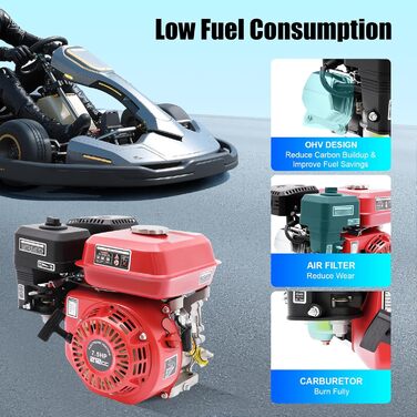 Тактний аварійний генератор, 7,5 к.с., бензиновий двигун, автоматичне відключення при низькому рівні оливи, підходить для сільського господарства тощо., 4-