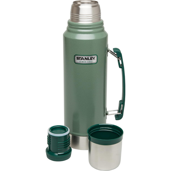 Термос Stanley Classic Legendary - Зберігає температуру гарячою або холодною протягом 24-32 годин - Можна мити в посудомийній машині - Герметична кришка служить чашкою - Ізольована пляшка без BPA - Термос з нержавіючої сталі