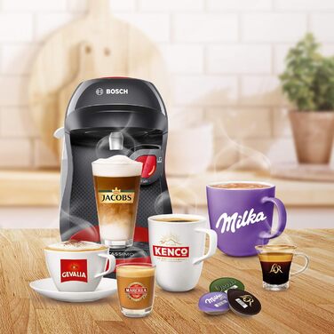 Кавоварка Bosch Tassimo Happy капсульна TAS1003, 70 напоїв, повністю автоматична, підходить для всіх чашок, компактна, 1400 Вт, че