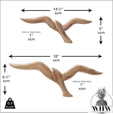 Настінний об'єкт Boltze Чайка (настінний декор з дерева, птахи, морський мотив, фреска для передпокою / вітальні / їдальні) 100794