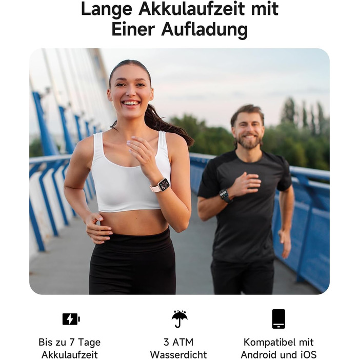 Розумний годинник для чоловіків та жінок, 1,8-дюймовий AMOLED-дисплей, розумний годинник з функцією телефону, Alexa, фітнес-годинник з серцевим ритмом, сном, SpO2, крокоміром, 110 спортивних режимів, водонепроникність IP68, спортивний годинник для iOS та 