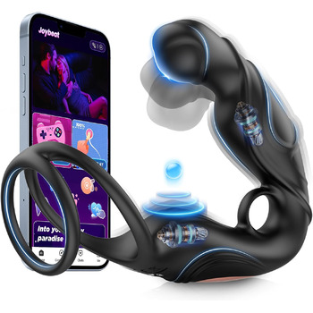 Анал-вібратор Tagnaff для чоловіків, з ротацією та стимуляцією простати