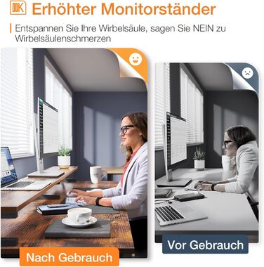 Стіл ODK, комп'ютерний стіл з висувними ящиками, 120x48x90см, дерев'яний стіл зі знімною полицею, офісний стіл з лотком для клавіа