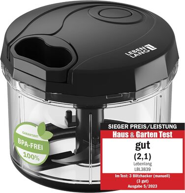 Овочерізка для овочів та цибулі - подрібнювач фруктів на 1 л вручну та без BPA Чорний для нарізки цибулі Часник Багатофункціональн