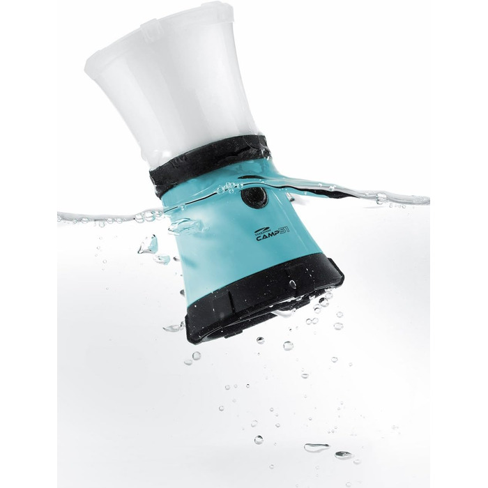 Ліхтар для кемпінгу LiteXpress CAMP 51, плавучий та водонепроникний до 1 м, IPX7, 1 високопродуктивний світлодіод Nichia, до 200 люмен ANSI FL1, пластиковий корпус, синій, LXL91100BB