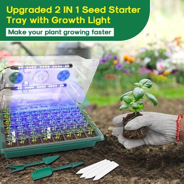 Міні-тепличний набір для вирощування розсади, що вкорінюється, 80 Cell Seedling Tray with Humidity Dome