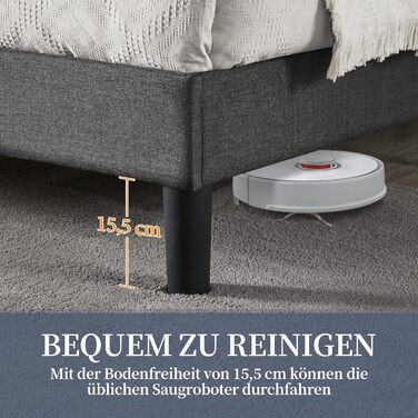 М&39яке ліжко Yaheetech 140 x 200 см Двоспальне ліжко з регульованим узголів&39ям по висоті, міцний каркас ліжка Тканинне ліжко з рейковою основою, м&39який каркас ліжка Дитяче ліжко, темно-сірий колір Темно-сірий 140 x 200 см