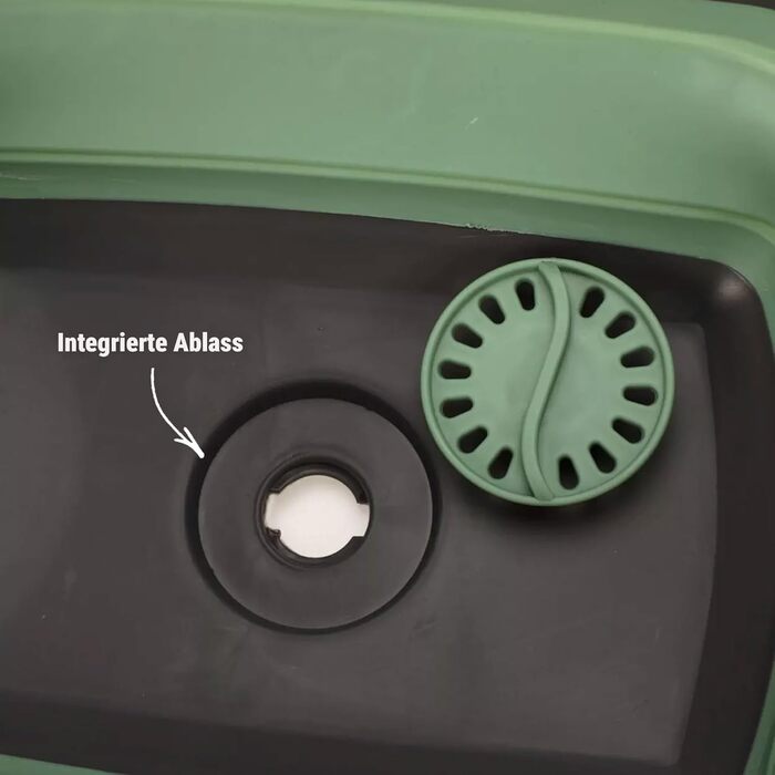 Складана раковина Tool & Tree зеленого кольору Кемпінгова раковина зі зливом, нековзними ніжками та висувними ручками Компактна, міцна раковина для використання на свіжому повітрі, подорожей, кухні для автофургонів та кемпінгу