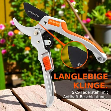 Садові ножиці преміум-класу з храповиком, включаючи послугу заточування, професійні садові ножиці з храповиком, 30 років якості, професійні садові інструменти, ножиці для гілок, ножиці, ножиці для троянд, ножиці для рослин, ножиці для квітів