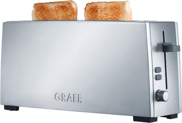 Тостер Graef Long Slot TO 90, нержавіюча сталь, срібло одинарний
