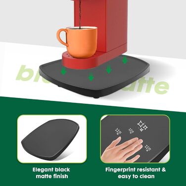 Розсувна дошка для кавоварки та кухонного комбайна - аксесуари для швидкопереміщеної рухомої дошки, сумісні з більшістю кухонних приладів, Keurig K-Mini, Ninja, маленька фритюрниця Потовщений матеріал (чорний матовий)