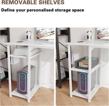 Комп'ютерний стіл Devoko зі зворотною полицею, 100-сантиметровий письмовий стіл з гачком для навушників, навчальний стіл в індустр