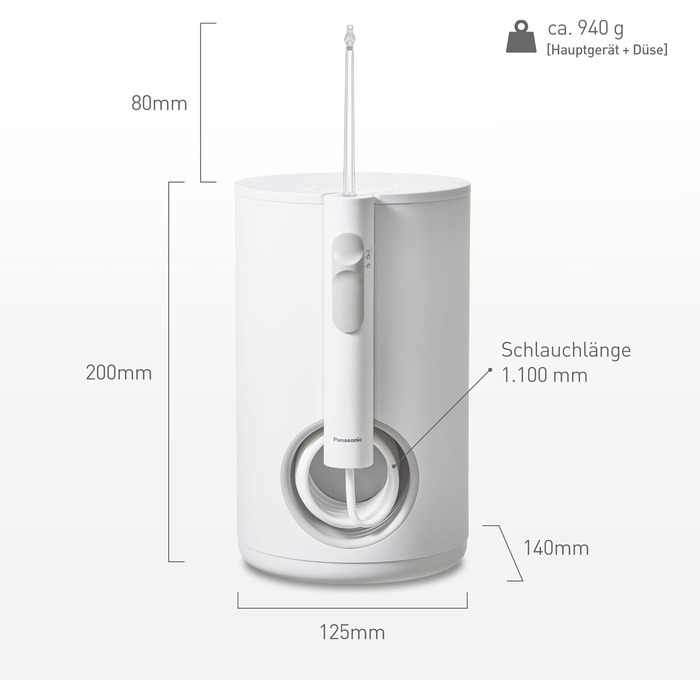 Іригатор порожнини рота Panasonic Ultra Sonic Stream EW1611W503 (електричний, міжзубна чистка, стаціонарний, вбудована зарядна станція, використання кабелю) білий (1 упаковка)