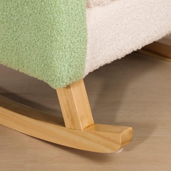 Дитяче крісло/диван HOMCOM з ефектом овчини, ніжки з масиву дерева, дитячий стілець для дитячої кімнати, ігрової кімнати, 50 x 45 x 44 см, для дітей 1,5-3 років, зелений