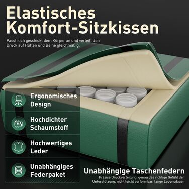 Ігрове крісло з функцією масажу, ергономічне ігрове крісло, гоночне ігрове крісло з підставкою для ніг, підголівником та масажною поперековою подушкою, м&39яке комп&39ютерне крісло, вантажопідйомність 150 кг, чорно-зелене