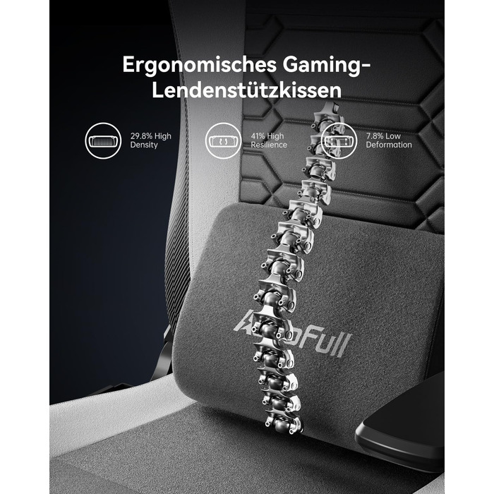 Ергономічне ігрове крісло AutoFull C3 Ігрове крісло з 2D підлокітниками, підставкою для ніг, підголівником та поперековою опорою Вантажопідйомність 150 кг Зручний тканинний чохол (чорний та білий)