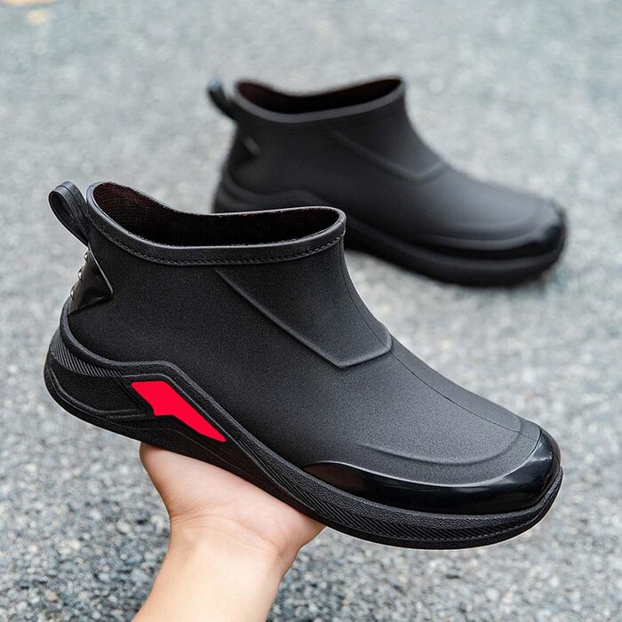 Водне взуття, гумові чоботи, для активного відпочинку на природі, дощові, легкі, з низьким ходу, для роботи, повсякденного життя, подорожей та походів, чорні, 38 2/3 EU