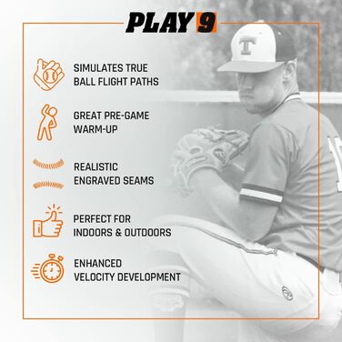 Набір обтяжених бейсбольних м&39ячів Plyoball (зі швами) для тренування кидків та швидкості з натяками, 6 шт., 9