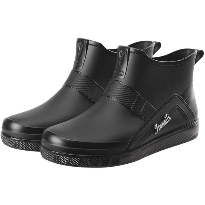 Водне взуття, гумові чоботи, ПВХ, чоловічі, для їдальні, для миття автомобіля, низькі безшовні, для роботи, кухні, для подорожей та походів, чорні, 38 2/3 EU