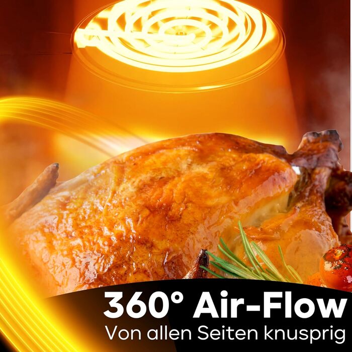 Фритюрниця Bomann XXL - фритюрниця 5 л Гаряче повітря для знежиреного смаження Мультипіч з нержавіючої сталі з цифровим сенсорним екраном Потік повітря на 360 Фритюрниця з 8 програмами FR 6069 H CB Чорний/Нержавіюча сталь *Модель 2024*