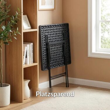 Складаний садовий стіл, пластик, 180x75 см - Буфетний стіл з ручкою для перенесення - Складаний стіл для саду, патіо та балкону - Туристичний стіл на 6 осіб (Кобе)