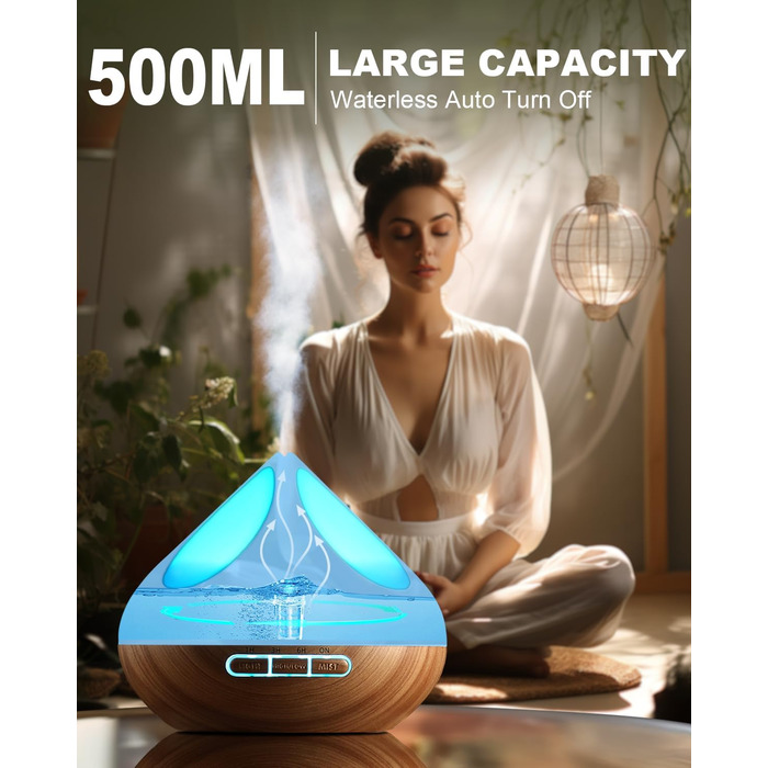 Ароматичний дифузор VAAGHANM Дифузори 500 мл з 8 ефірними оліями, ароматерапевтичні дифузори, освіжувач повітря, зволожувач повітр