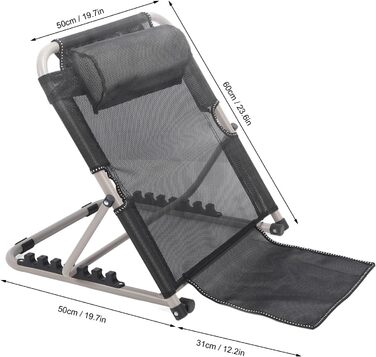 Підйомна спинка ліжка, 6-ступінчаста регульована підйомна спинка ліжка, складна спинка ліжка з підголівником, портативна підйомна спинка ліжка для догляду за пацієнтами, читання, перегляду телевізора, їжі