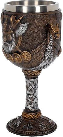 Келих Nemesis Now Valhalla 17 см, смола зі вставкою з нержавіючої сталі, коричневий
