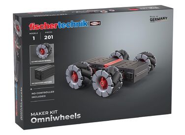 Набір Omniwheels fischertechnik Maker Kit 571901 конструктор робота, технічний експериментальний набір для ентузіастів, від 14 років, сірий