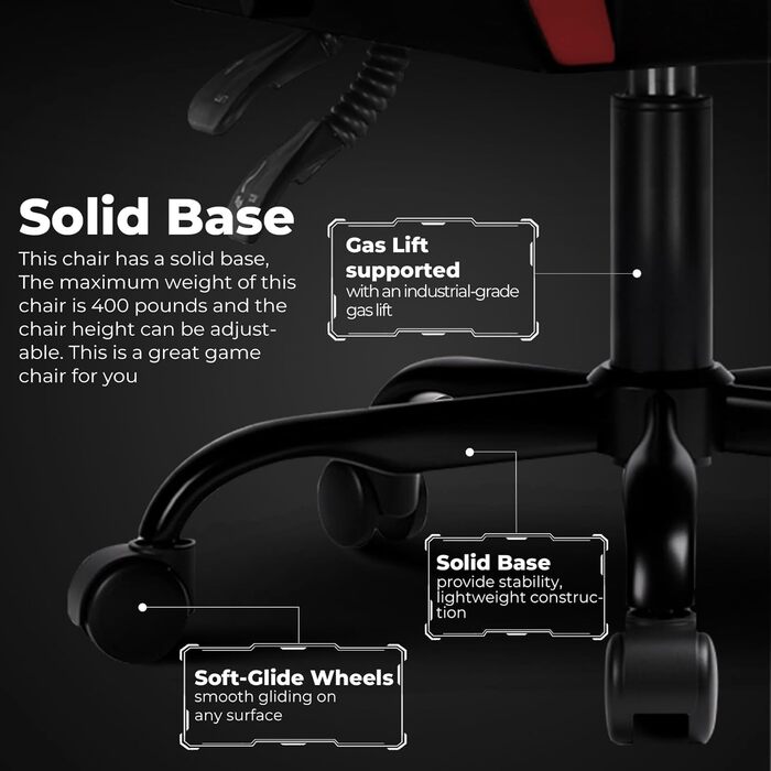 Ігрове крісло GTPLAYER, ергономічне офісне крісло з регульованим підголівником та поперековою опорою, ігрове крісло, червоне