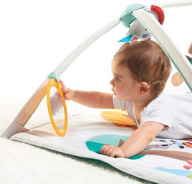 В-1 Play Mat Baby з музикою, 0 місяців, Play Blanket Baby, 18 заходів, інтерактивна музична фігурка, висококонтрастна дитяча книга, регульовані бантики, (У ліс), 2-