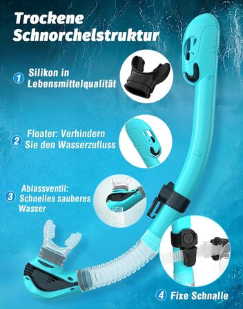 Набір для дорослого підводного плавання, покращена маска для дайвінгу та трубка, набір масок для підводного плавання із сухим верхом, професійне спорядження для дорослого підводного плавання, плавання, дайвінгу та підводного плавання з аквалангом (прозори