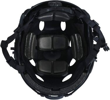 Тактичний шолом LOOGU Fast Airsoft Helmet Ops Core Захисний шолом з накладками та боковими рейками Мотоциклетний шолом для відпочинку на свіжому повітрі Пейнтбол Бойовий шолом Бойовий шолом Top Helmet PJ-Black